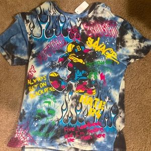 Tie dye, large graphic tee
